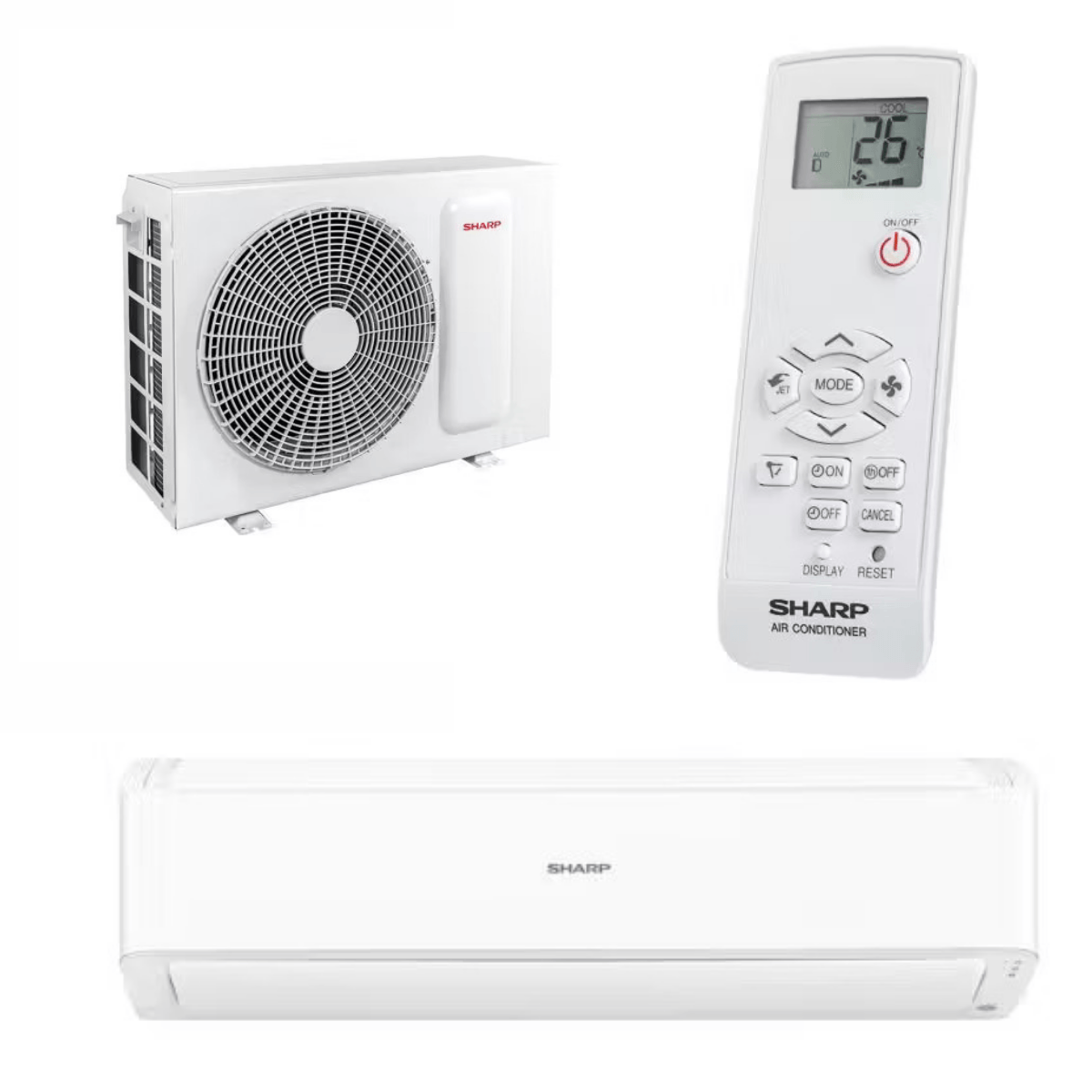 Sharp Split Air Conditioner 1.5 HP Cool Only New Equipped with Compressor T3/AH-A12ZSE