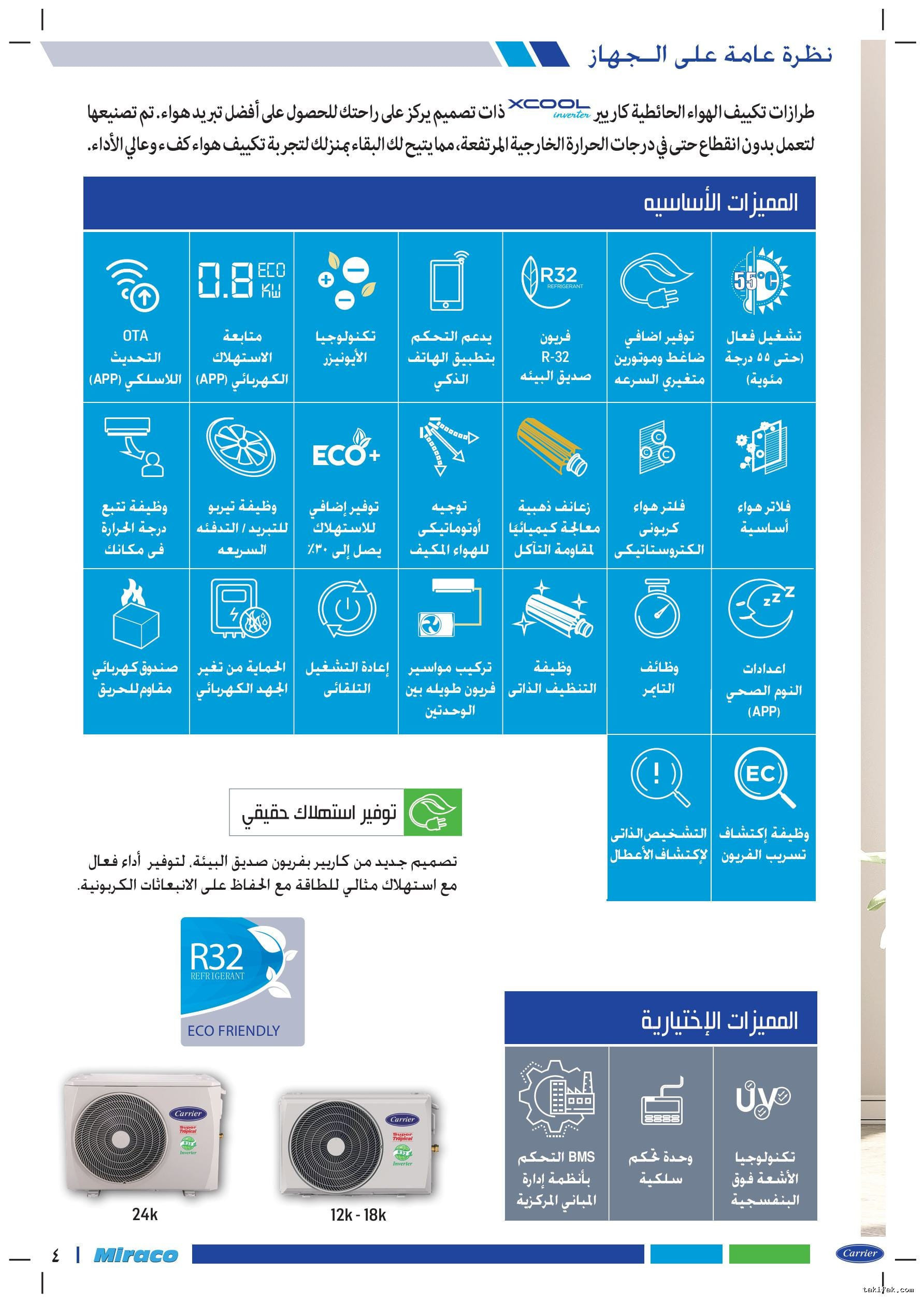 تكييف كاريير انفرتر 1.5 حصان بارد فقط أكس كول %50 توفير 53KHEFT12DN8-708F 23 تكييف كاريير 1.5 حصان بارد انفرتر أكس كول 12