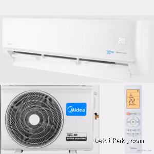 تكييف ميديا إكستريم برو بقدرة 1.5 حصان بارد /ساخن ، مزود بخاصية الواي فاي (M1SEFT-12HRN8F-Q8) 